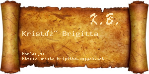 Kristó Brigitta névjegykártya